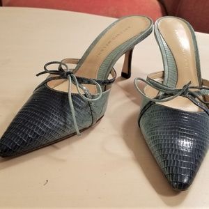 Antonio Melani Snake Blue Slide Pumps